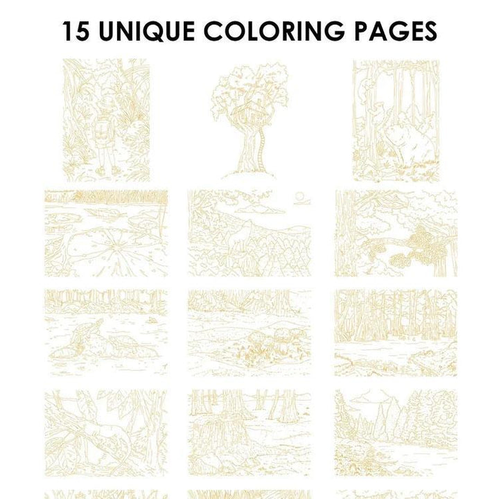 Forest-Themed Watercolor Coloring Club Box