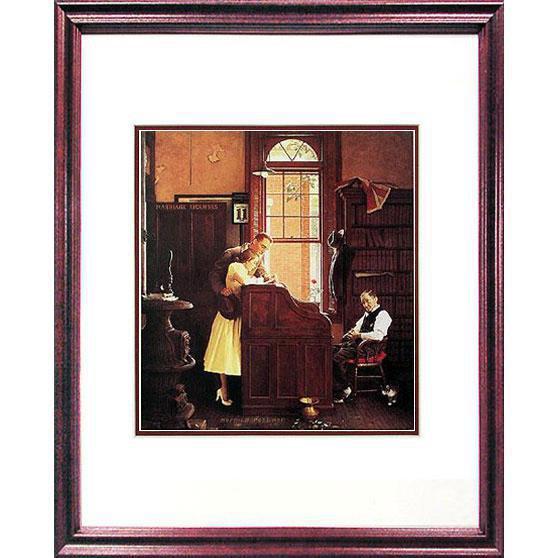 Marriage License - Framed Offset Print - 12x15.5