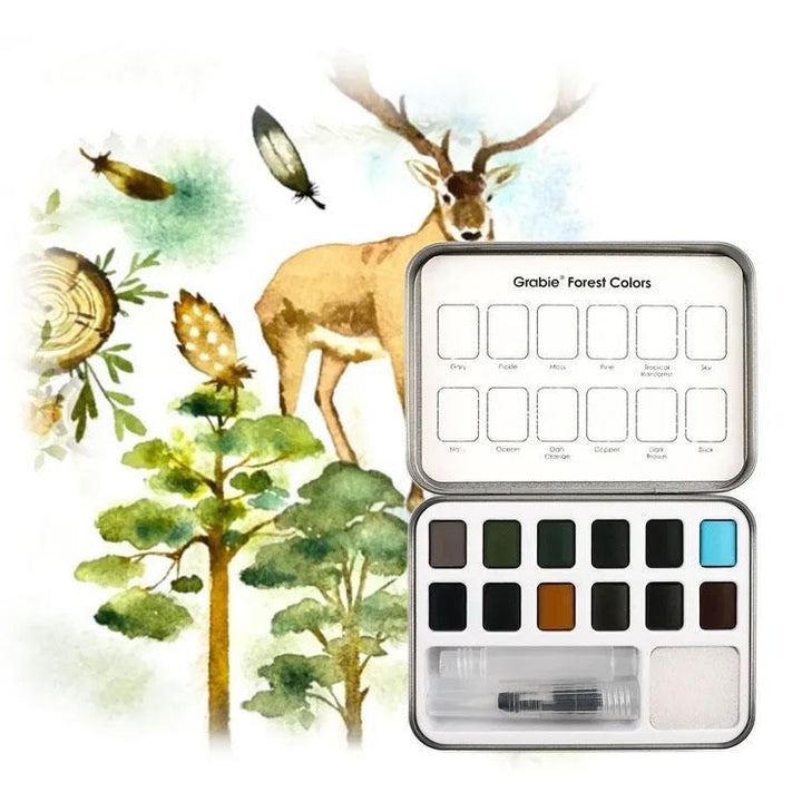Forest-Themed Watercolor Coloring Club Box