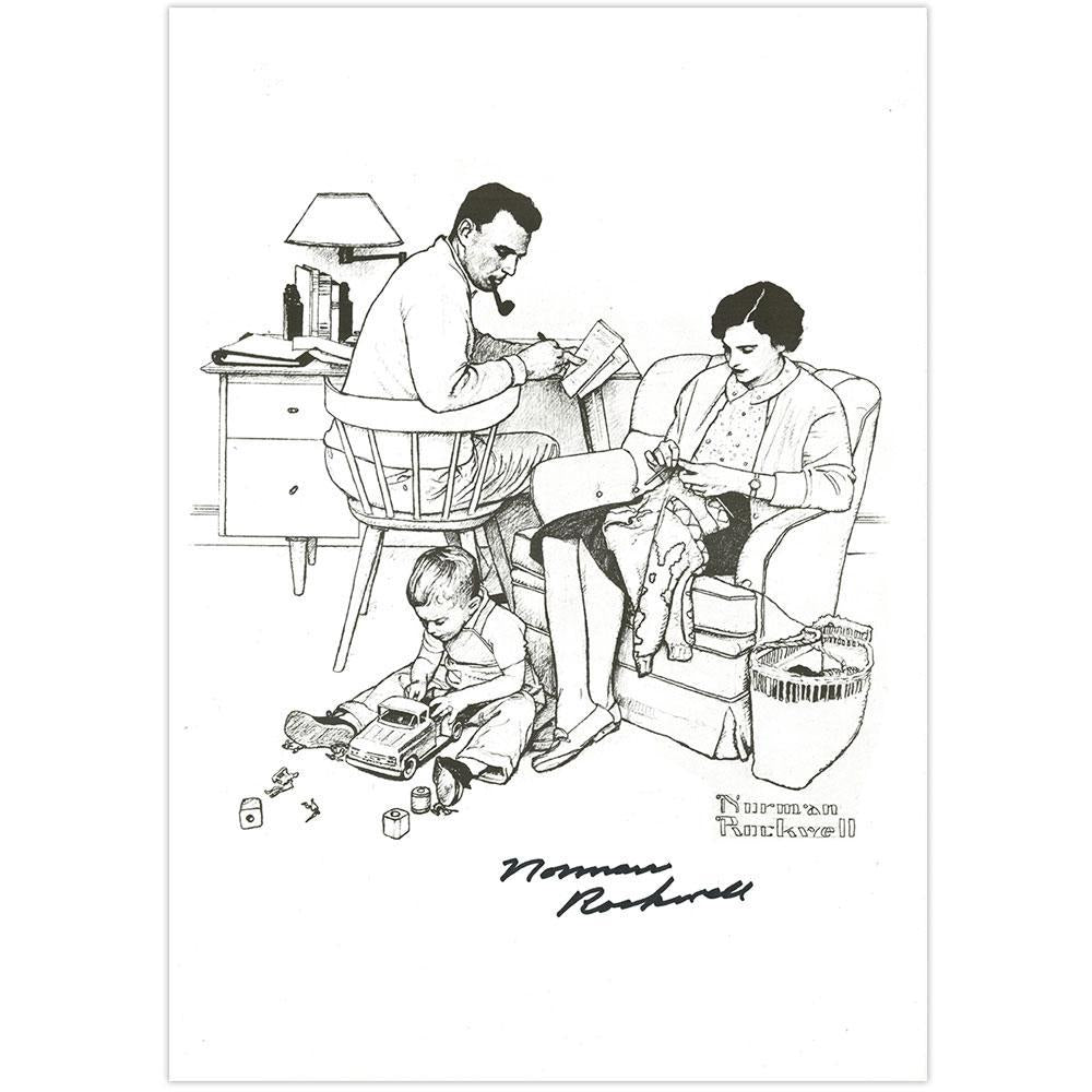 Paying Family Bills Signed Print