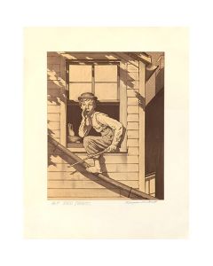 Tom Sawyer, Sneaking Out 26x20 Sepia