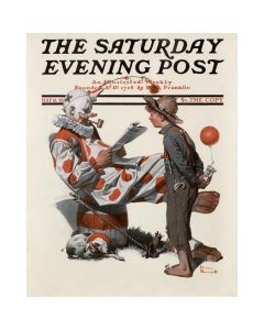 Meeting the Clown (Circus Clown with Dog & Boy) Giclee Print
