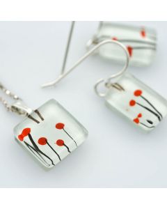 Poppies Charm Earring and Necklace Set