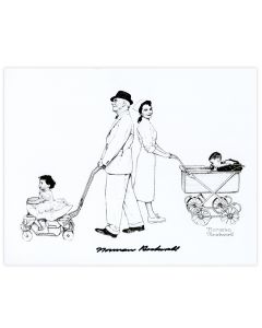Grandfather Wheeling Baby Autographed Print