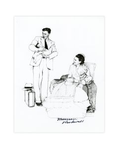 Father Holding New Baby Autographed Print