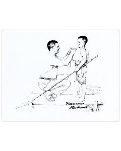 Boy and Dad on Dock Autograhed Print