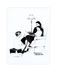 Mother Reading to Children Autographed Print
