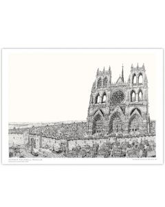 David Macaulay: View of Cathedral (Black & White) Signed Print