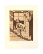 Tom Sawyer, Sneaking Out 26x20 Sepia