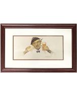 Beerman (Man with Sandwich and Glass of Beer) 15 x 10 Framed Offset Print